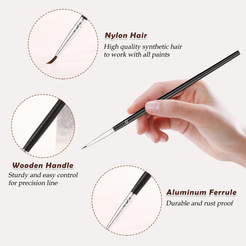 Anezus 30 Pcs Tiny Detail Paint Brushes #0 Fine Paint Brushes Set Liner brush for Miniature 40k Model Crafts Watercolor Acrylics Oil - Image 5